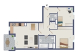 Grundriss - Wohnen wie auf Wolke 15a – Schöne 3 Zimmer-Neubauwohnung mit Aufzug und Stellplatz